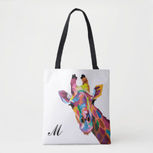 Bolsa Tote Wolf de Arte Pop Colorida Monograma