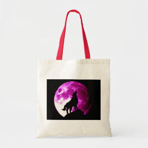 Bolsa Tote Wolf Howling na Lua
