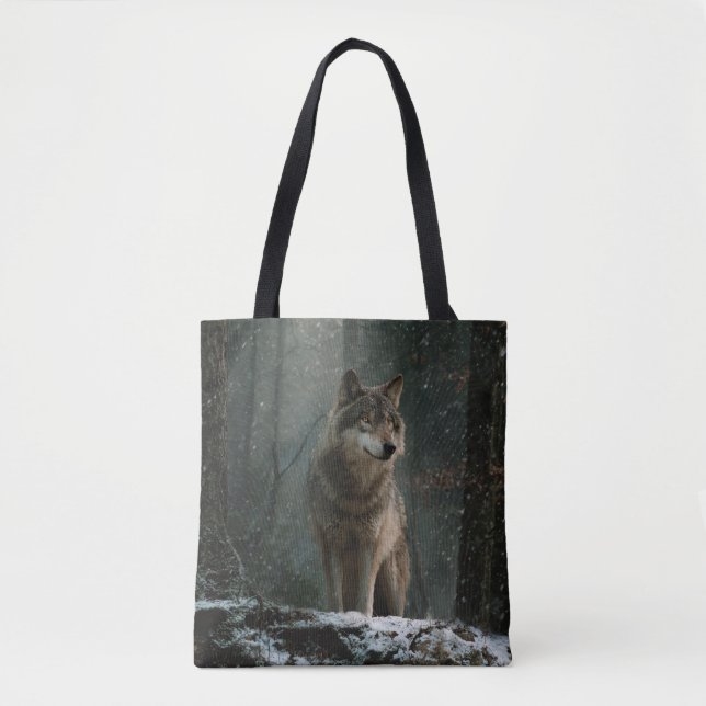 Bolsa Tote Wolf in Winter (Frente)