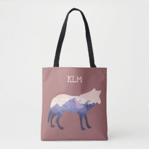 Bolsa Tote Wolf Silhouette Monograma