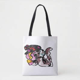 Bolsa Tote Wolfhound e flores alegria