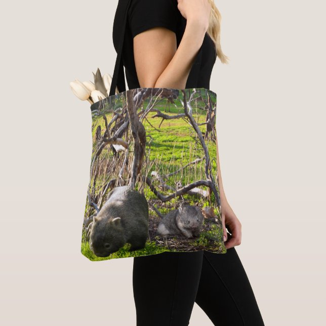 Bolsa Tote Wombats E Kangaroos, Cheio (Close Up)