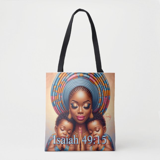 Bolsa Tote Women and child Isaiah 49:15: (Frente)