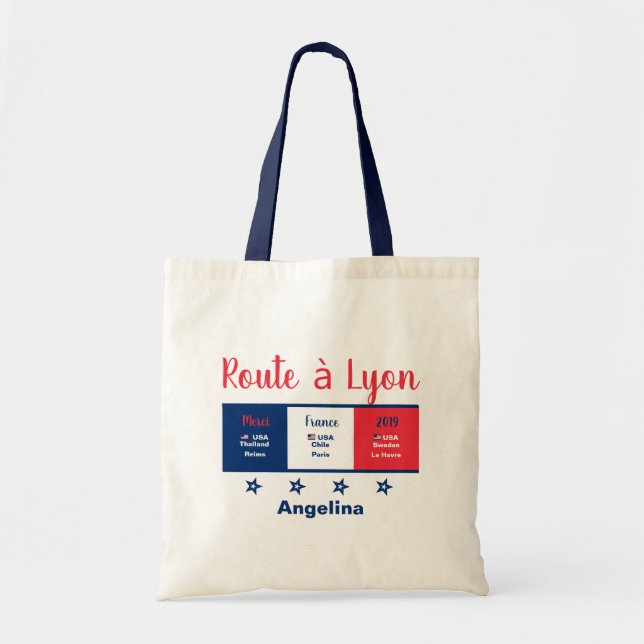 Bolsa Tote Women's Soccer Road até Lyon Merci França 2019 EUA (Frente)