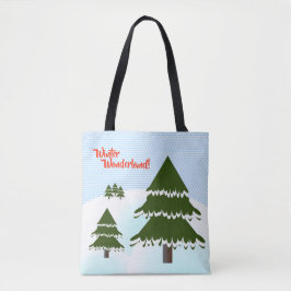 Bolsa Tote Wonderland Evergreen Trees
