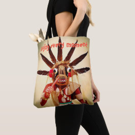Bolsa Tote Wood Kachina Doll Engraçado Rosto Engraçado Aprove