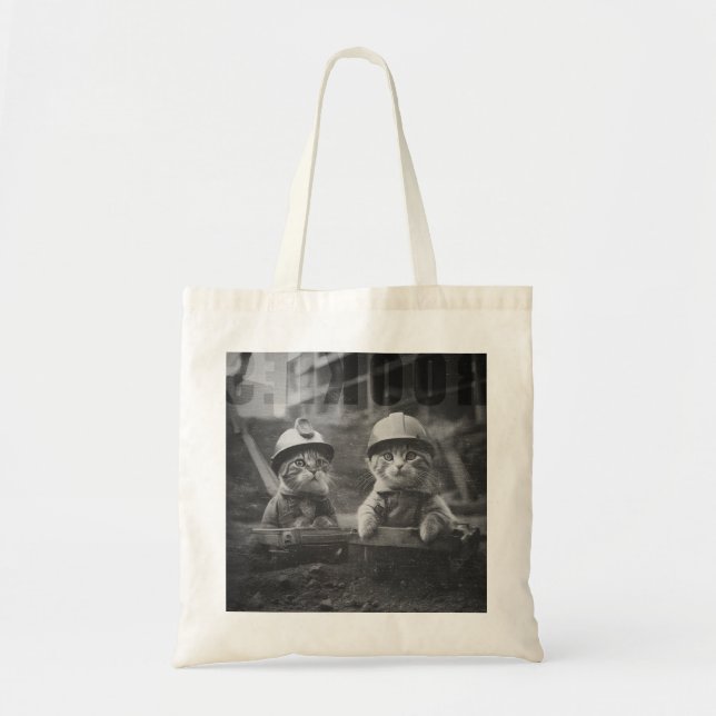 Bolsa Tote working cats-3-BW (Frente)