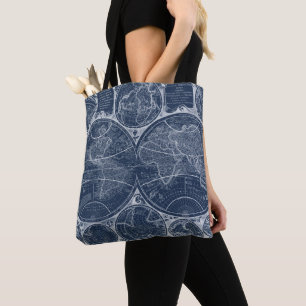 Bolsa Tote World Globals Blueprint
