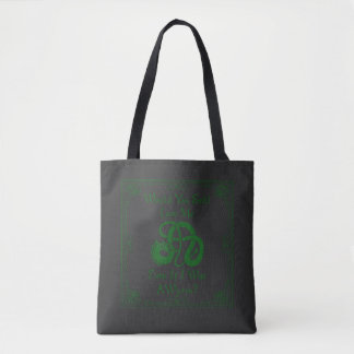 Bolsa Tote "Would You Love Me?" Wyrm Dragon Green Black