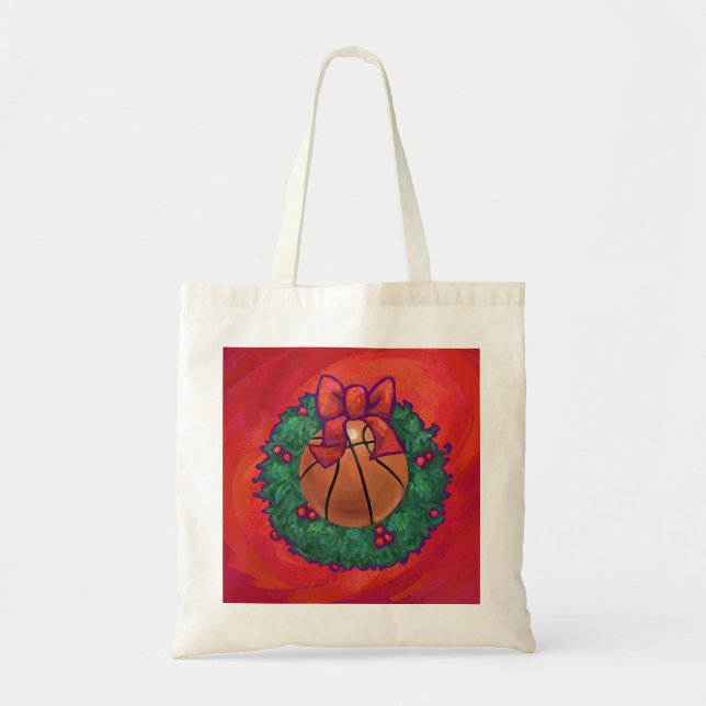 Bolsa Tote Wreath de Natal Dentro de basquete (Frente)