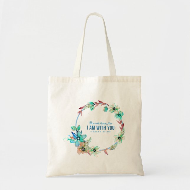 Bolsa Tote Wreath Flowers Greenery Floral Religião (Frente)