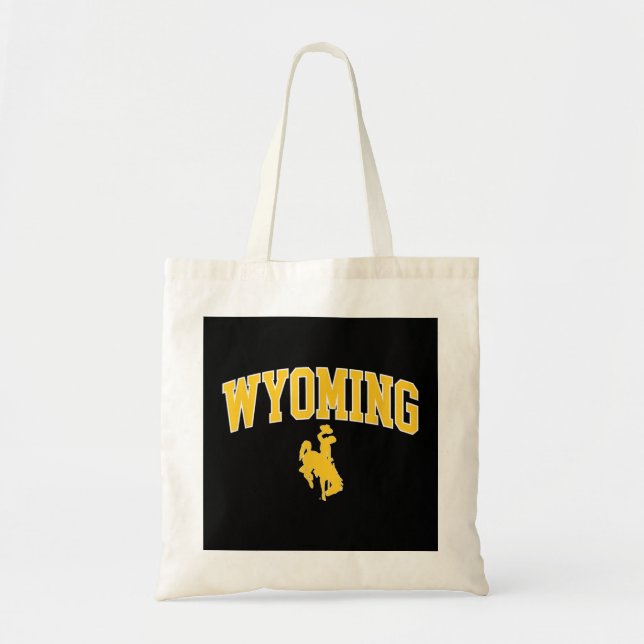 Bolsa Tote Wyoming Cowboys Roupa Fan - Arco castanho favorito (Frente)