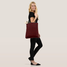 Bolsa Tote Xadrez Búfalo Vermelho e Preto