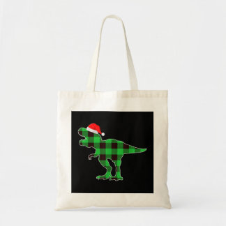Bolsa Tote Xadrez Buffalo Dinossauro Verde Rex Engraçado Nata