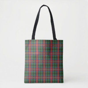 Bolsa Tote Xadrez Clan MacCulloch Tartan Red Green Check
