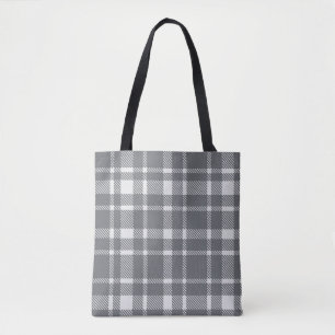 Bolsa Tote Xadrez clássica Tartan - Cinza de carvão vegetal