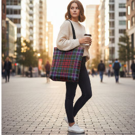 Bolsa Tote Xadrez das Terras Altas - Xadrez Vermelho e Verde
