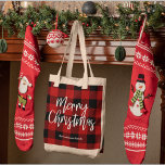 Bolsa Tote Xadrez de Buffalo Vermelho e Feliz Natal |Nome pes<br><div class="desc">Prepare-se para infundir sua temporada de férias com um toque de encanto rústico e calor personalizado com nossa Xadrez de Buffalo Vermelho e nossa coleção de Natal Feliz! Quer você esteja decorando sua casa ou procurando pelo presente perfeito, esses itens festivos são projetados para trazer alegria e conforto às suas...</div>