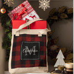 Bolsa Tote Xadrez de Buffalo Vermelho | Pessoal Inicial | Pre<br><div class="desc">Xadrez de Buffalo Vermelho | Pessoal Inicial | Presente</div>
