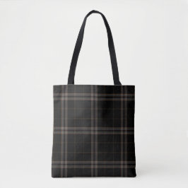 Bolsa Tote Xadrez de Tartan amarela cinzenta preta dobro