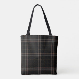 Bolsa Tote Xadrez de Tartan amarela cinzenta preta dobro