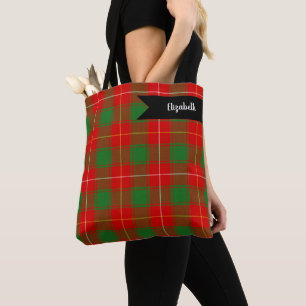 Bolsa Tote Xadrez de Tartan do Clã Escocês MacPhie Macfie