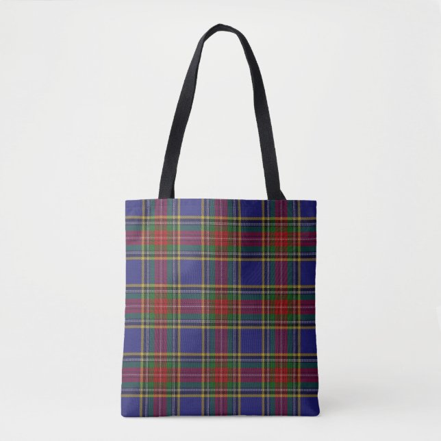 Bolsa Tote Xadrez de Tartan escocesa de Macbeth do clã (Frente)