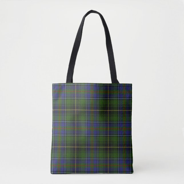 Bolsa Tote Xadrez de Tartan escocesa de MacInnes do clã (Frente)