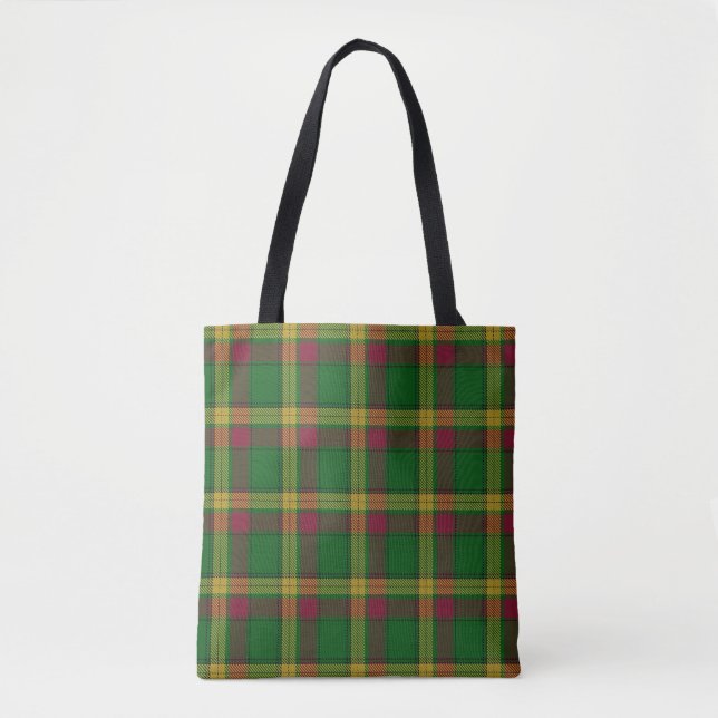 Bolsa Tote Xadrez de Tartan escocesa de MacMillan do clã (Frente)