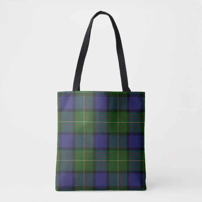 Bolsa Tote Xadrez de Tartan escocesa de Muir do clã (Frente)
