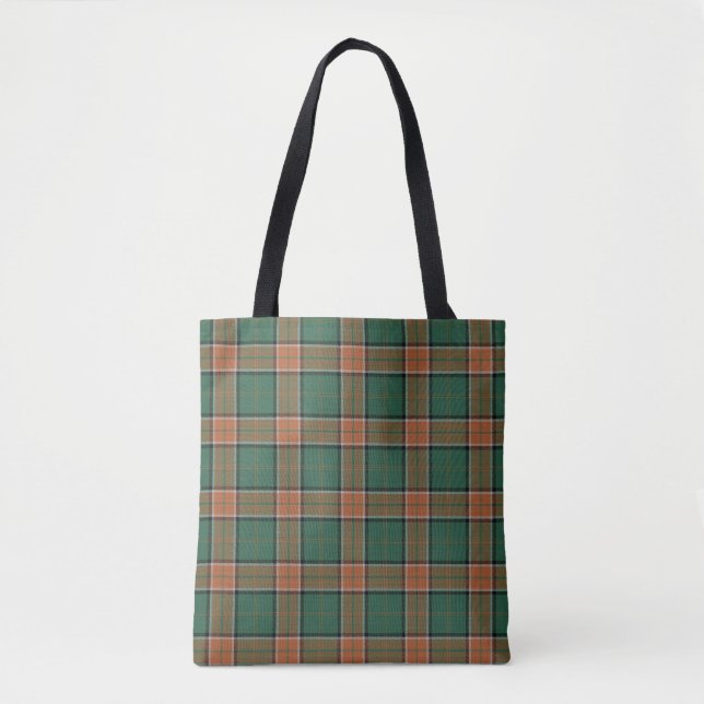 Bolsa Tote Xadrez de Tartan escocesa do Pollock do clã (Frente)