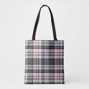 Bolsa Tote xadrez de tartan texturizada por cinza