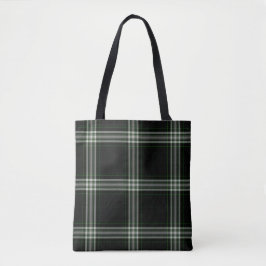 Bolsa Tote Xadrez de Tartan verde branca preta dobro