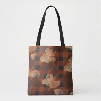 Bolsa Tote Xadrez em Flores