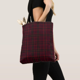 Bolsa Tote Xadrez Escocês Burgundy Elegante