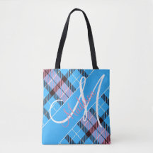 Xadrez Escocês Rosa Azul Elegante | Adicione Seu N