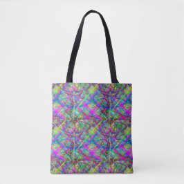 Bolsa Tote Xadrez neon