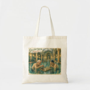 Bolsa Tote Xadrez nos Banhos Gellert Budapeste Hungria