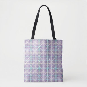 Bolsa Tote Xadrez Pastel Geométrico