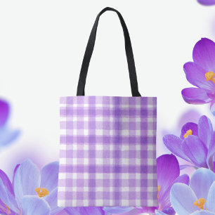 Bolsa Tote Xadrez Primavera lavanda