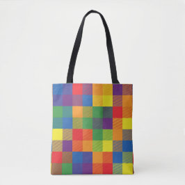 Bolsa Tote Xadrez Rainbow Buffalo Check Pride