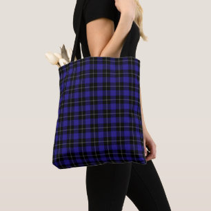 Bolsa Tote Xadrez Real Azul Preto