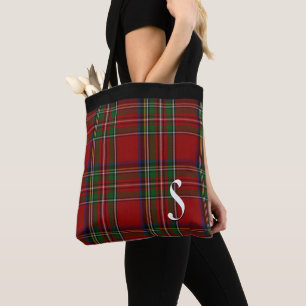 Bolsa Tote Xadrez real clássica de Stewart Monogrammed