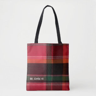Bolsa Tote Xadrez Red Green Madras Reutilizável
