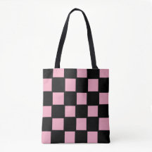 Bolsa Tote Xadrez Rosa e Preta