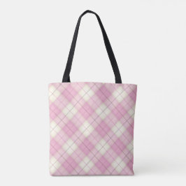 Bolsa Tote Xadrez Rosa Tartan Chic Girls Damas