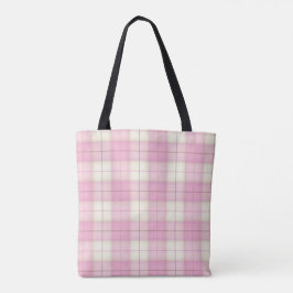 Bolsa Tote Xadrez Rosa Tartan Chic Meninas Senhoras