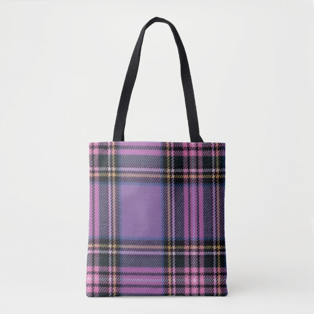Bolsa Tote Xadrez Roxo (Frente)