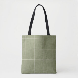 Bolsa Tote Xadrez Russo Moderna do Janela Linen Green