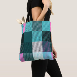Bolsa Tote Xadrez Rústico Contemporâneo